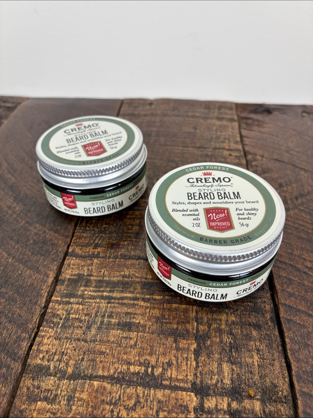 NEW (2) Cremo Cedar Forest Styling Beard Balm 2 oz Barber Grade